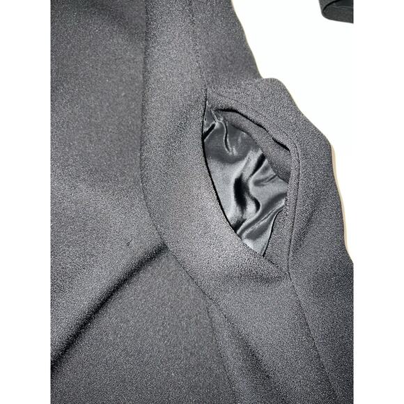 Talbots Black Shift Midi Dress Long Sleeves Cocktail Evening Size 16 Crepe 40”L - Picture 16 of 16